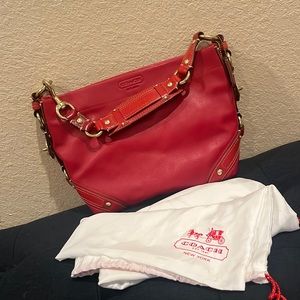 Vintage Coach Smooth Leather Handbag (Red)